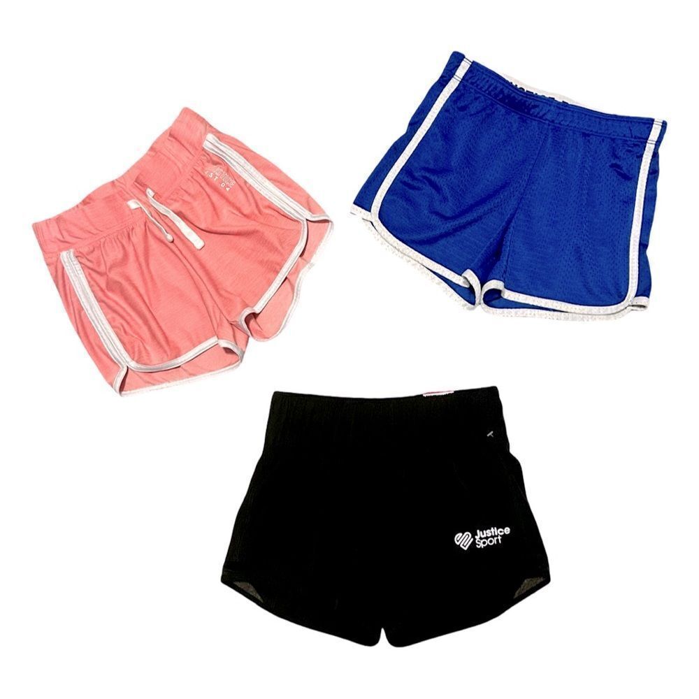 Justice Girls Bundle of 3 Athletic Shorts Sizes Small 7/8 and 8